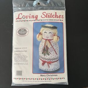 Loving Stitches Mary Christmas Angel Counted Cross Stitch Kit 10" x 14" 2 Sided
